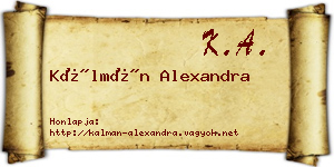 Kálmán Alexandra névjegykártya